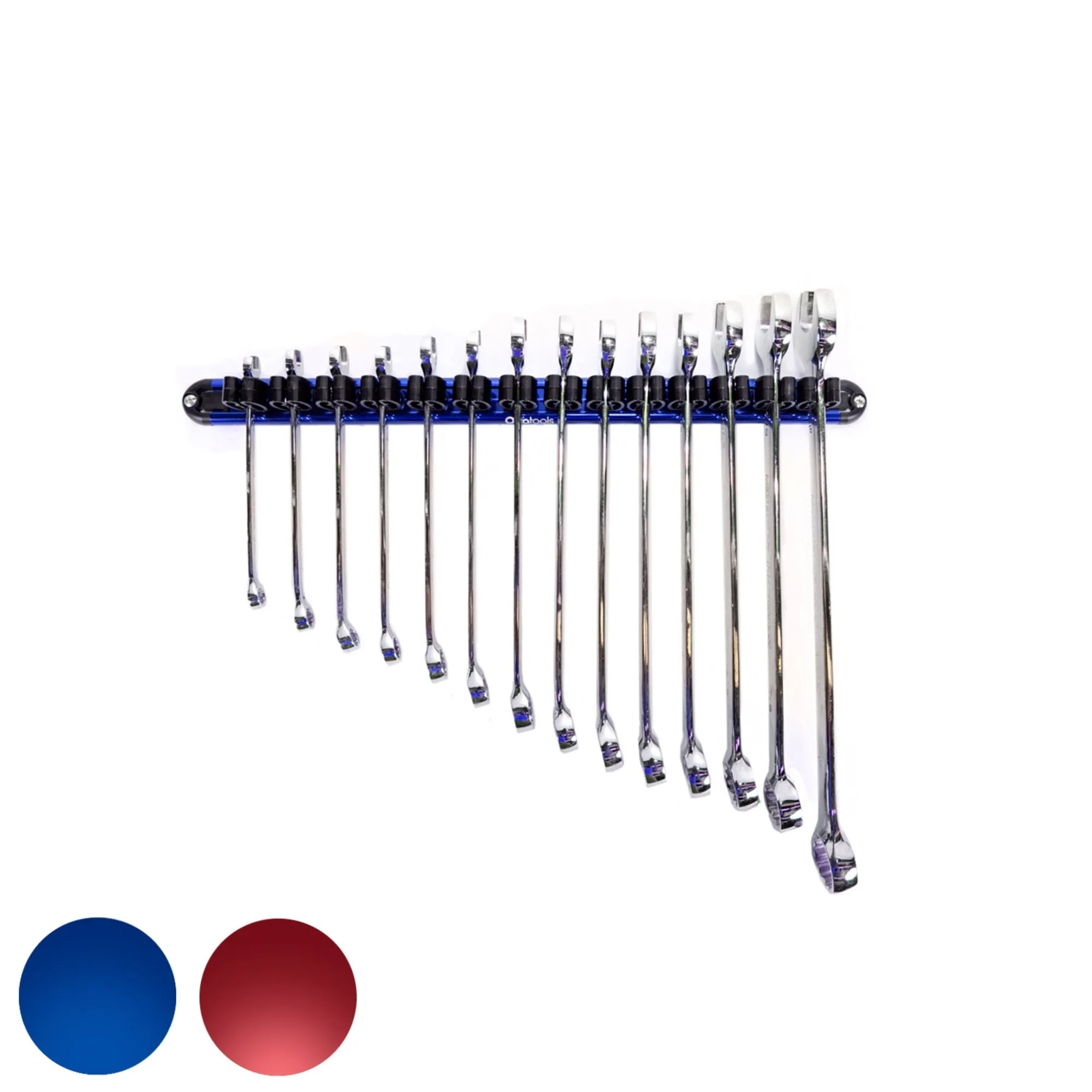 Wall Mount Wrench Organizer With Rotating Clips