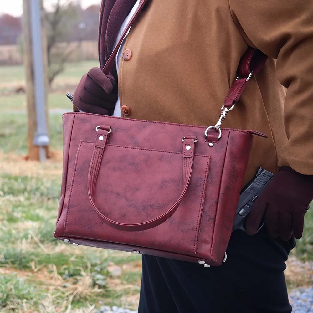 Washable Traditional Leather Tote with Built-In Wallet