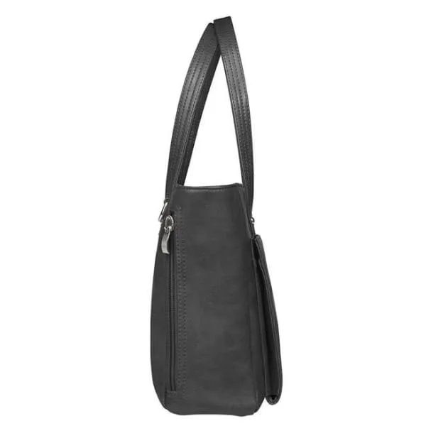 Washable Traditional Leather Tote with Built-In Wallet