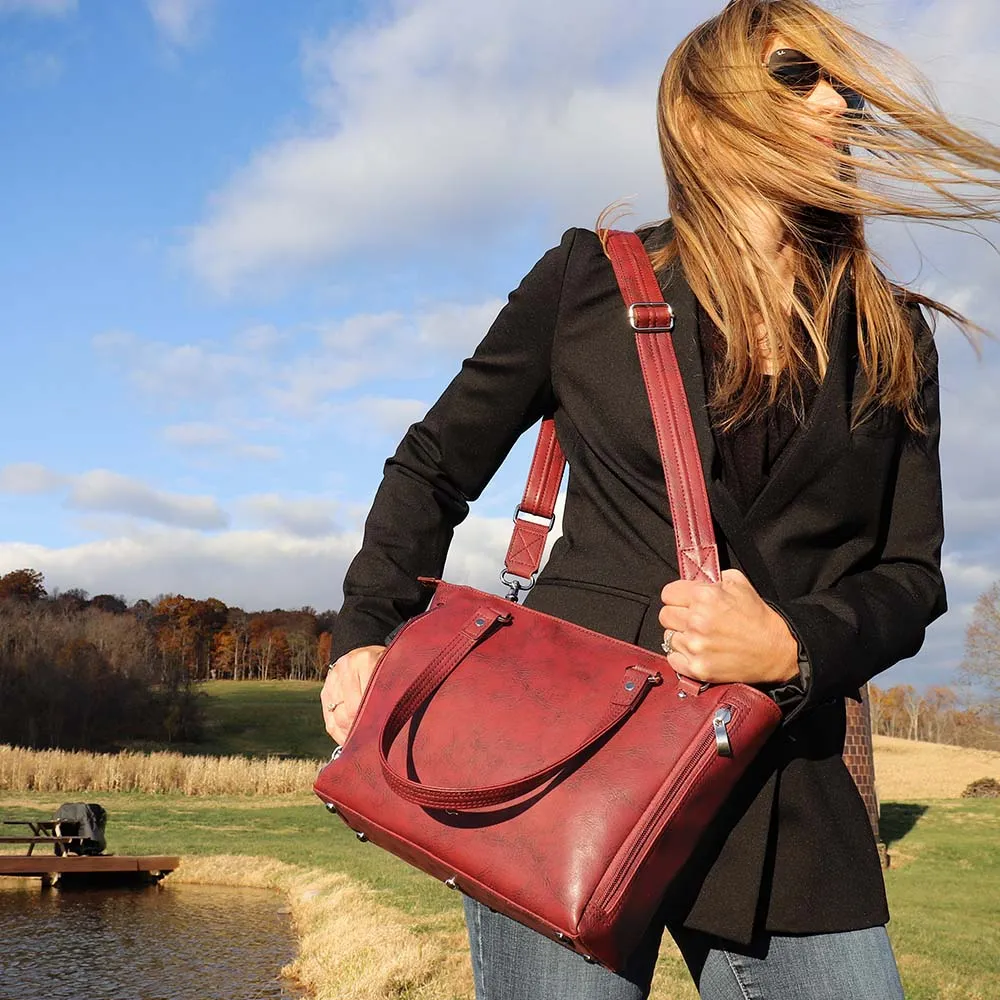 Washable Traditional Leather Tote with Built-In Wallet