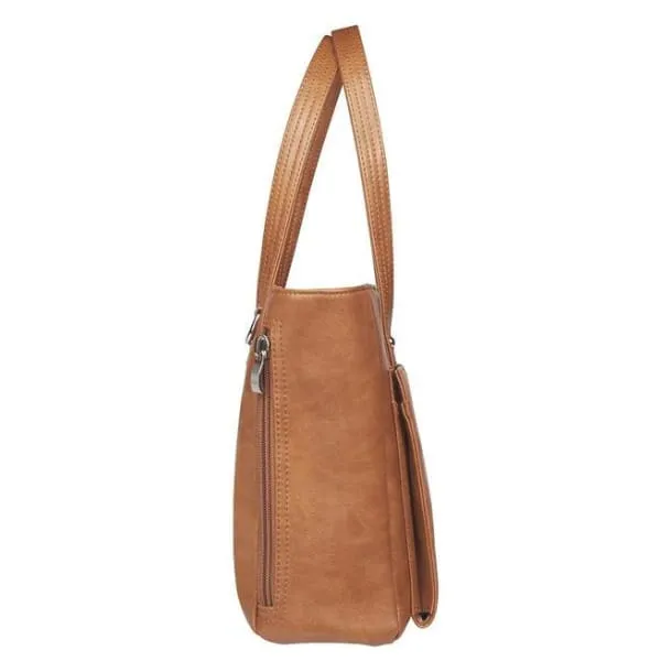 Washable Traditional Leather Tote with Built-In Wallet