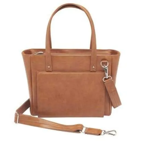 Washable Traditional Leather Tote with Built-In Wallet