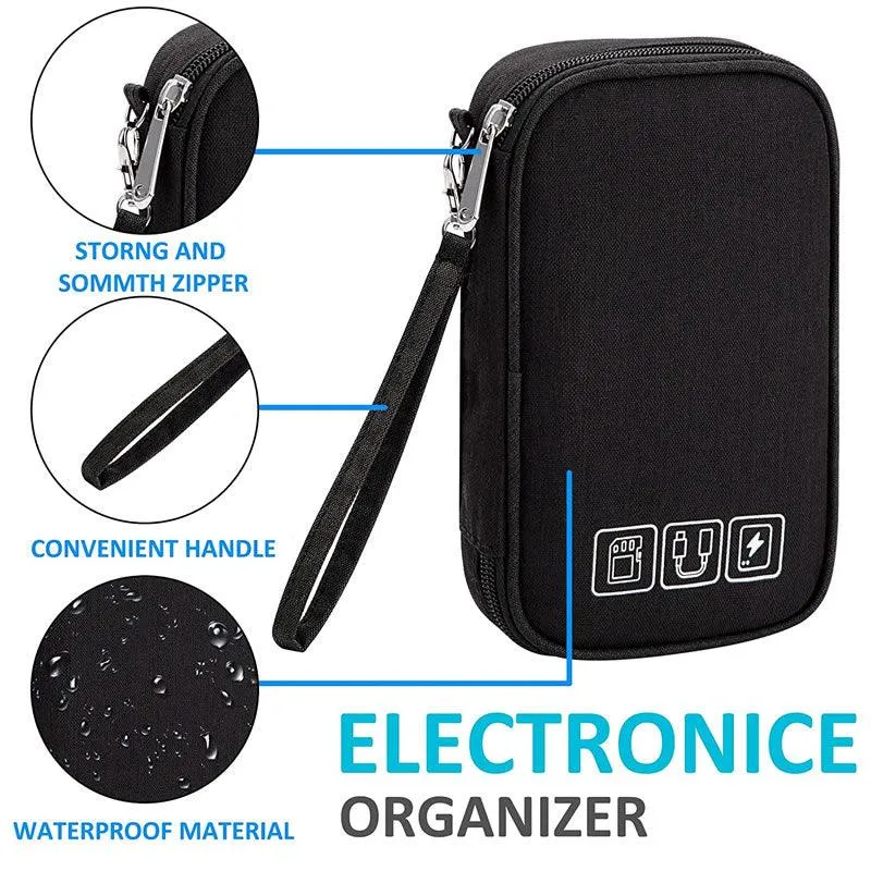 Waterproof Electronics Accessories Organizer Pouch Re-9 Black - Shop Now For Best Deals