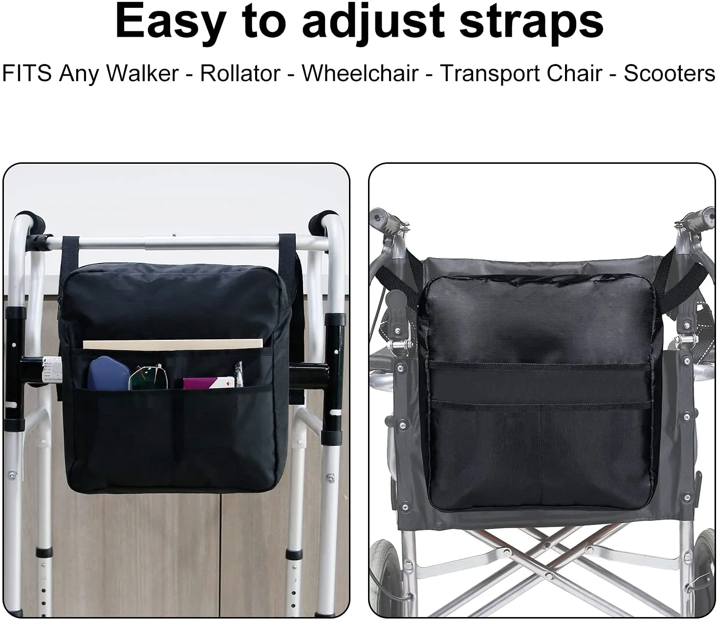 Wheelchair Walker Scooter Transport Chairs Rollator Bag