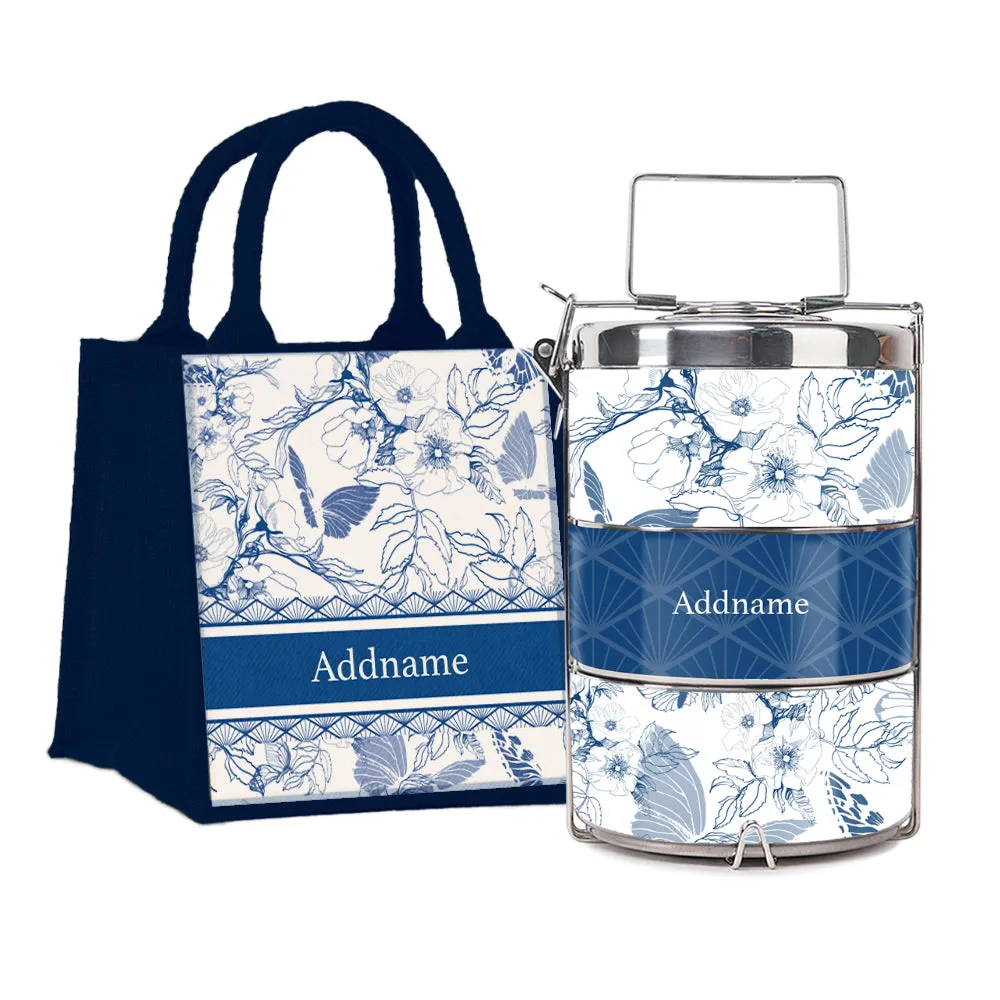 Wild Rose Artline Series 3-Tier Premium Small 11.5cm Tiffin Carrier [FREE Custom Add Name]