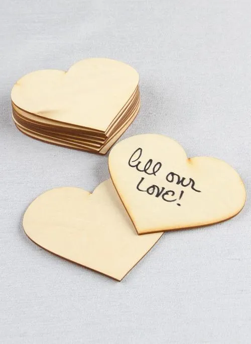 Wood Heart Guest Cards