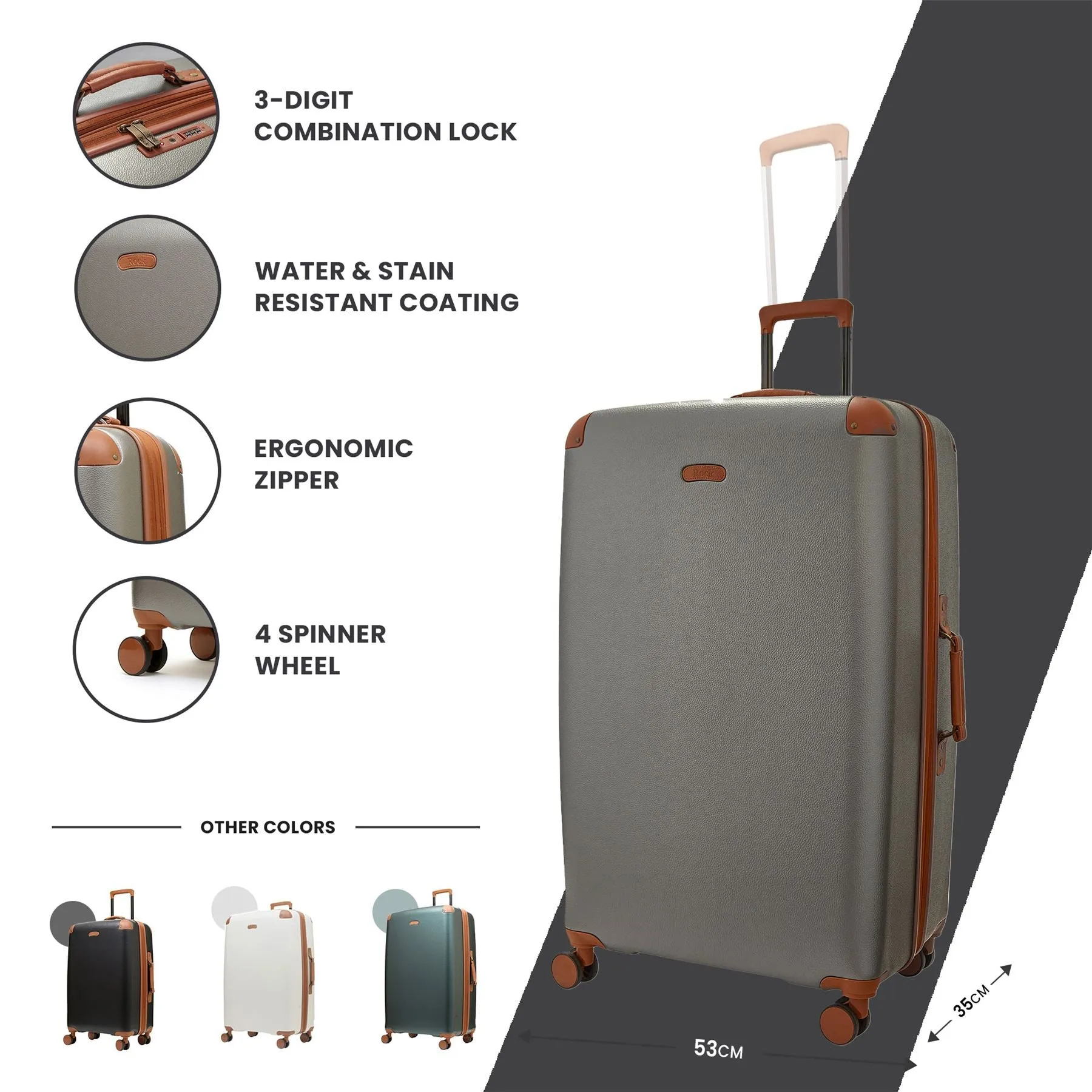 X-Large Luggage Suitcase Travel Bag Check in Lightweight Expandable Hard-Shell 4 Spinner Wheels Trolley