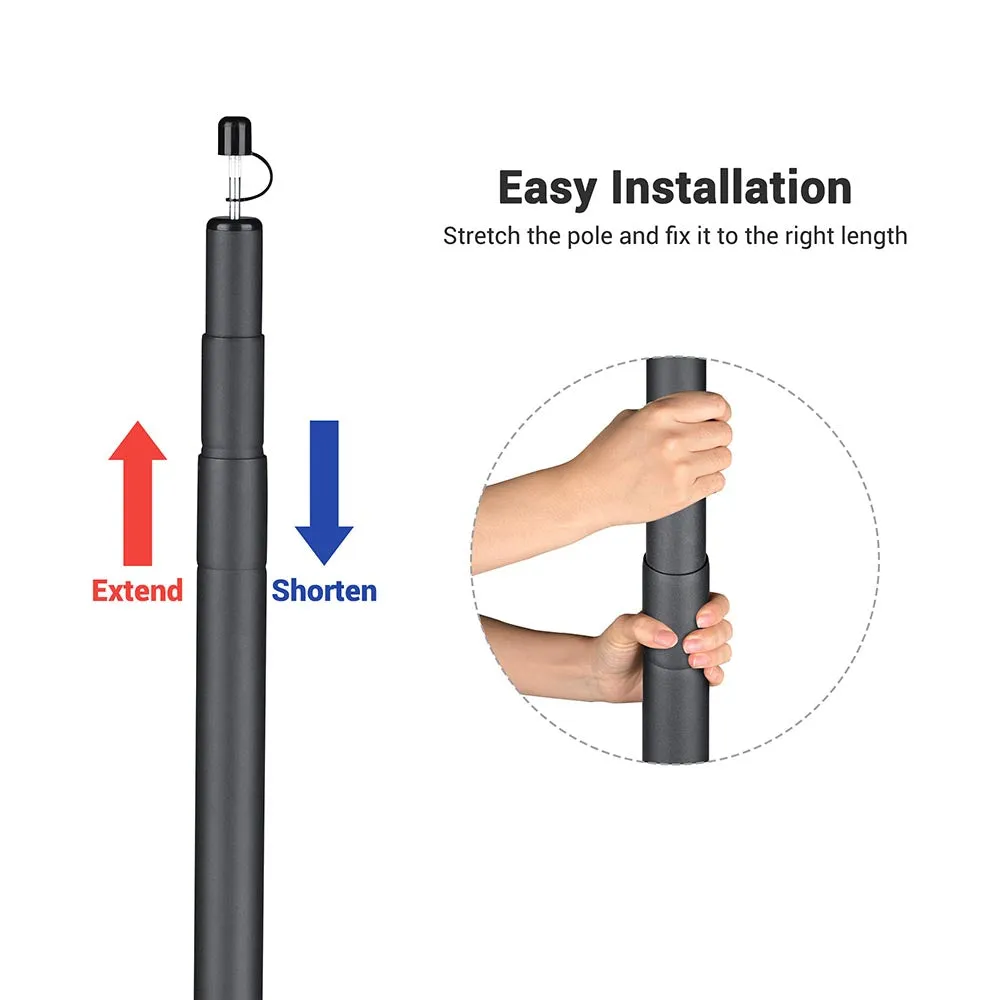 Yescom 8.5ft Telescopic Tarp Poles with Bag Heavy Duty Aluminum